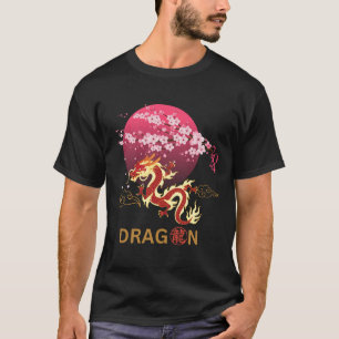 T-shirt Dragon avec fleur de cerisier