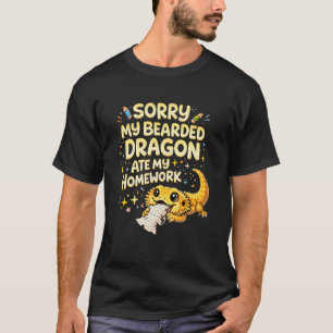 T-shirt Dragon Barbu A Mangé Mon Devoir Reptile Animal De 