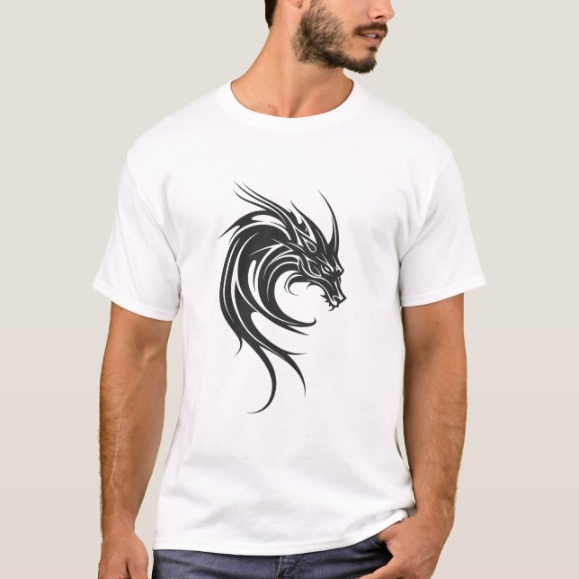 T-shirt Dragon Beast Créature Imaginaire Légende Vector Ar (Devant)
