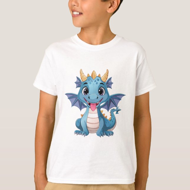 T-shirt dragon bleu (Devant)