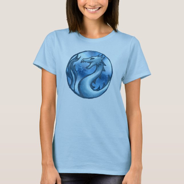 T-shirt Dragon bleu frais (Devant)