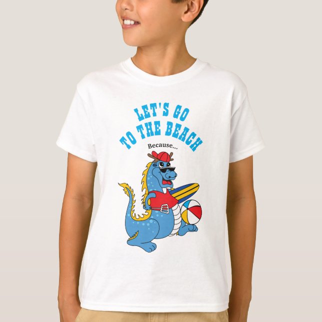 T-shirt Dragon Bleu mignon pour Anniversaire ou to (Devant)