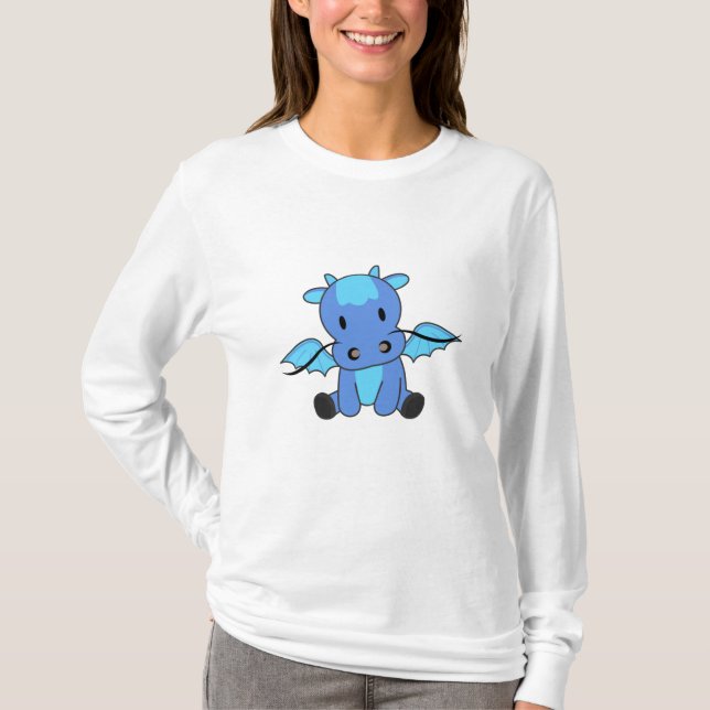 T-shirt Dragon Blue Fairy Tale Imaginaire mignon (Devant)