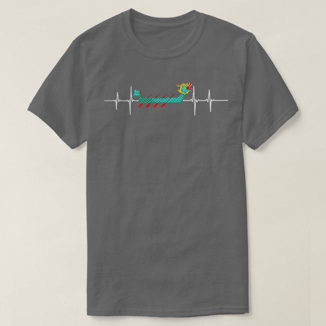 T-shirt Dragon Boat Racing Passion Love Heartbeat (Design devant)