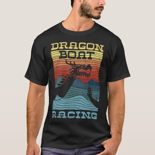 T-shirt Dragon Boat Racing Retro Look (Devant)