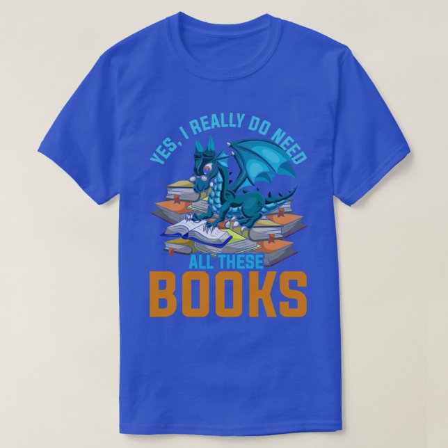 T-shirt Dragon Books Lecture Nerd (Design devant)