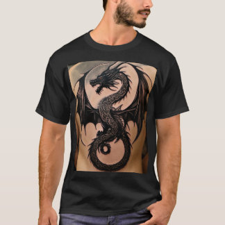 T-shirt Dragon celtique majestueux : tatouage minimaliste