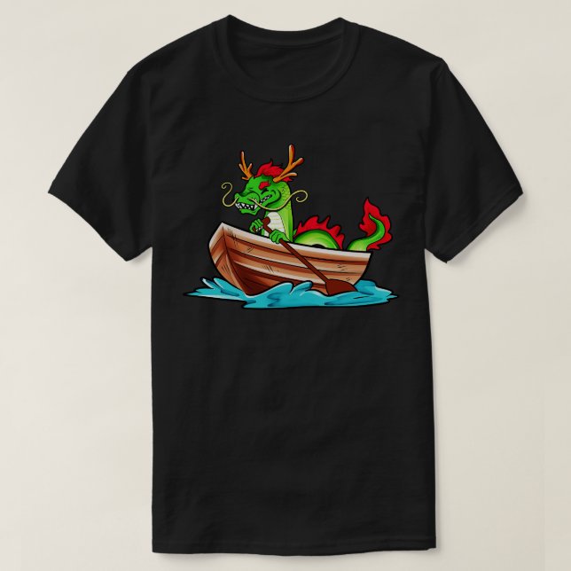 T-shirt Dragon chinois en bateau dragon (Design devant)