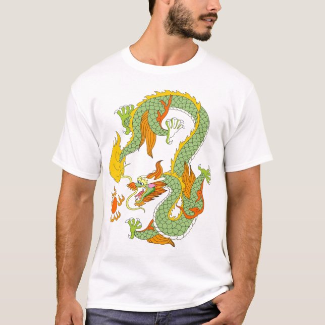 T-shirt dragon chinois, impérial, un dieu, déesse, (Devant)