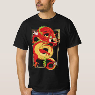 T-shirt dragon chinois rouge