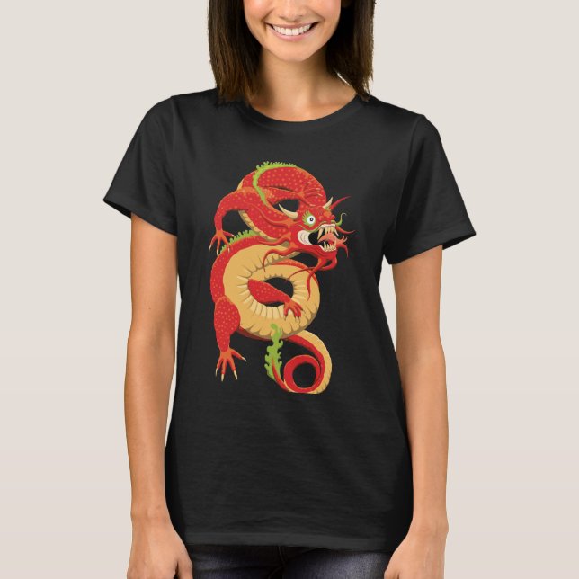 T-shirt Dragon chinois rouge (Devant)