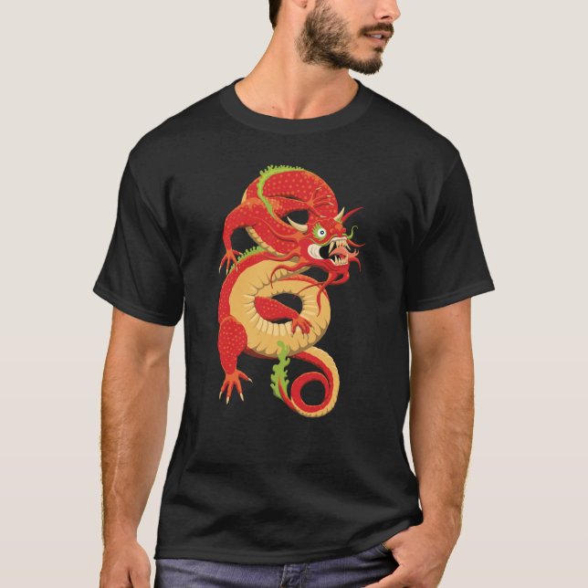 T-shirt Dragon chinois rouge (Devant)