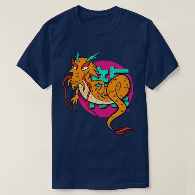 T-shirt Dragon chinois style long asiatique rue (Design devant)