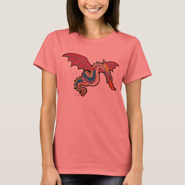 T-shirt Dragon coloré qui respire le feu (Devant)