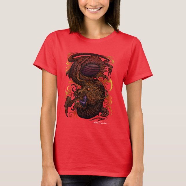 T-shirt Dragon (conception de signature) (Devant)