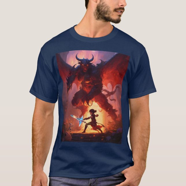 T-shirt Dragon contre Chevalier (Devant)