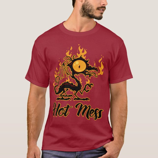 T-shirt Dragon Crise Mess Hot Mess (Devant)