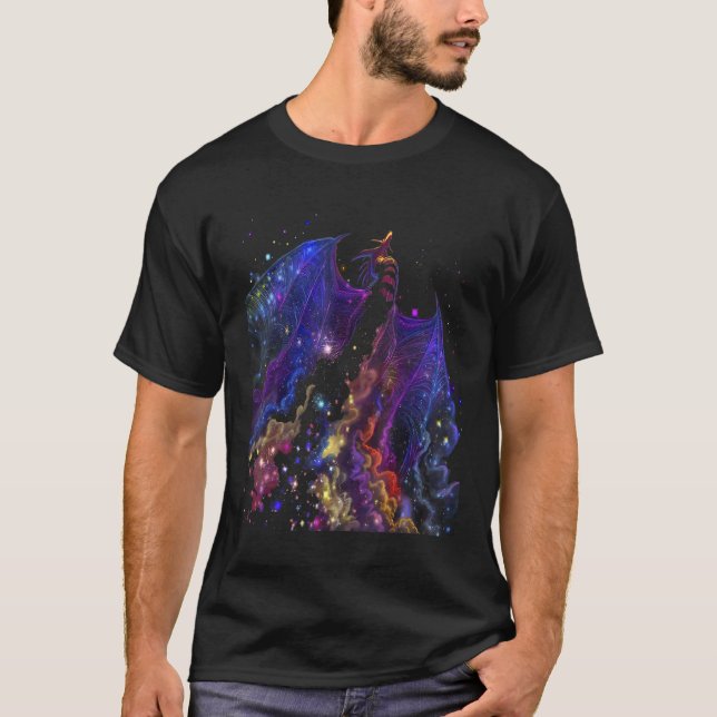 T-shirt Dragon dans l'espace (Devant)