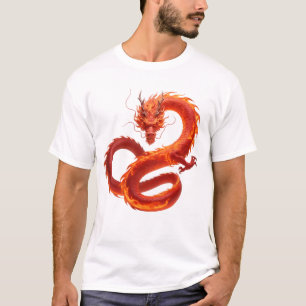T-shirt Dragon d'Art de Feu Rouge Conception de Dragon d