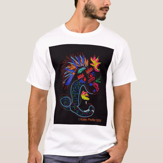 T-shirt Dragon d'art Pop (Devant)