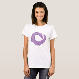T-shirt Dragon de coeur violet de lavande blanc