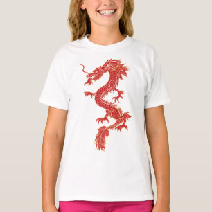 T-shirt dragon de couleur rouge