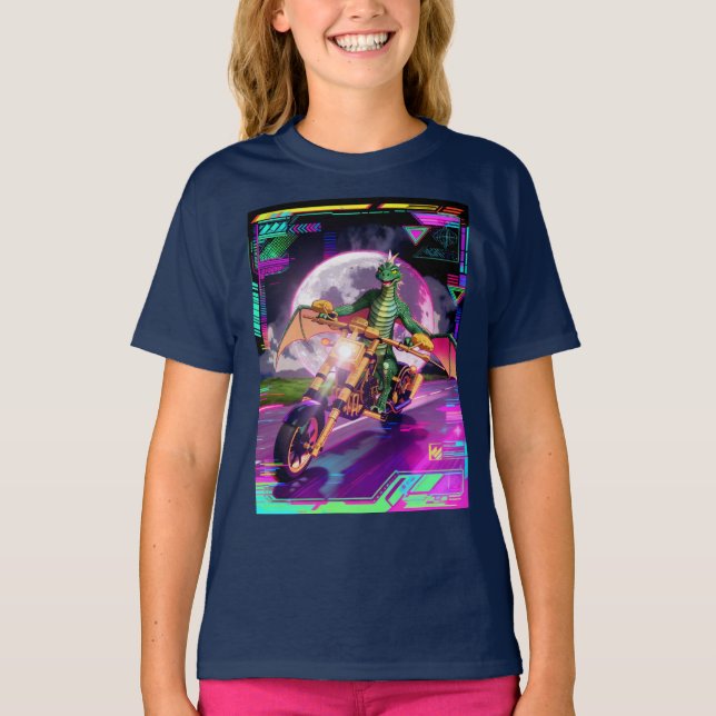 T-shirt Dragon de course de moto (Devant)