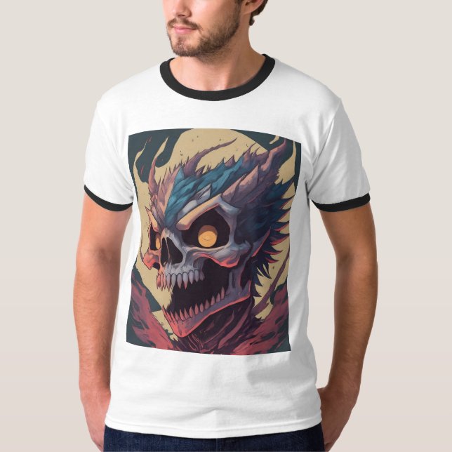 T-shirt Dragon de crâne monstre - (Devant)