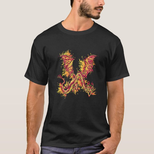 T-shirt Dragon de feu avec feu de dragon et respirateur de (Devant)