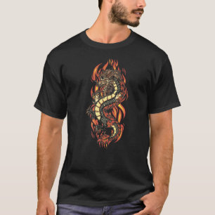 T-shirt Dragon de feu avec feu de dragon et respirateur de