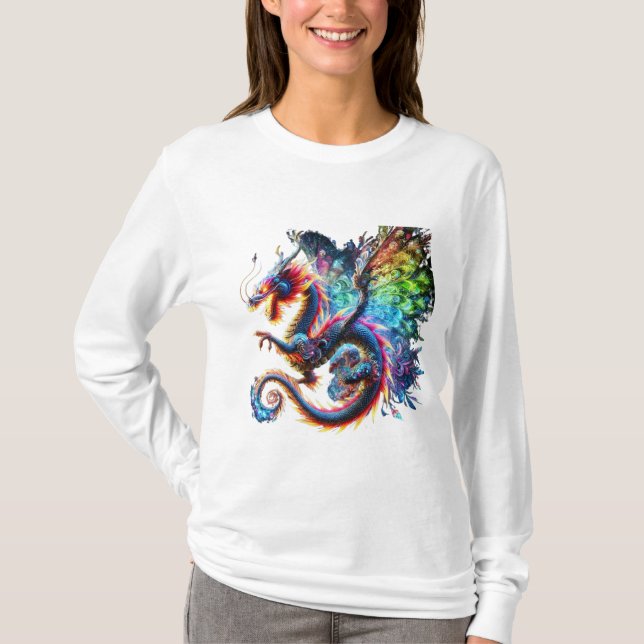 T-shirt Dragon de feu coloré (Devant)