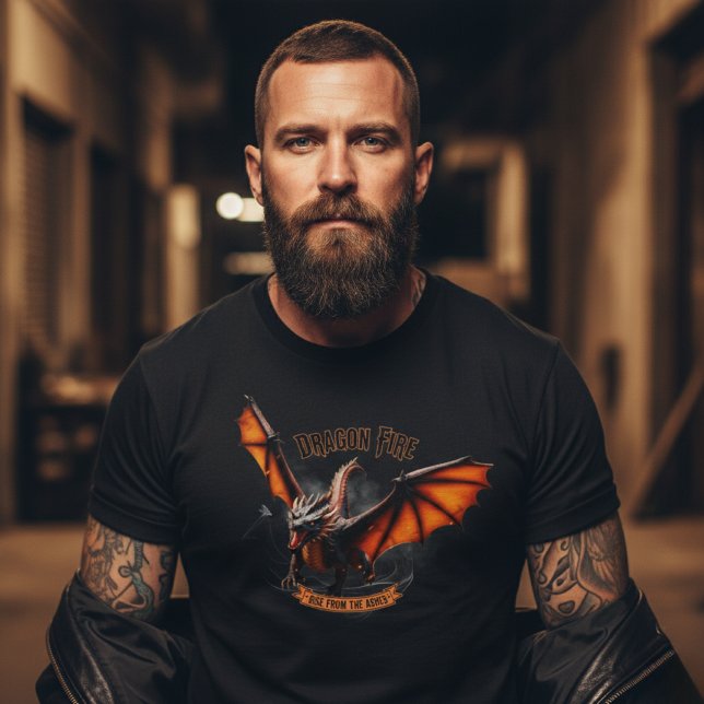 T-shirt Dragon de Feu Épique "Renaître des Cendres" Fantas (Créateur téléchargé)
