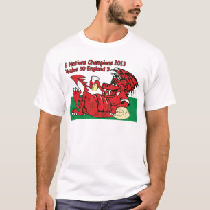 T-shirt Dragon de Gallois, 6 champions de nations, Pays de