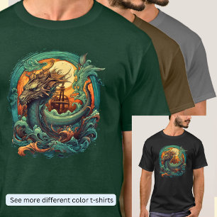 T-shirt Dragon de mer orange vert