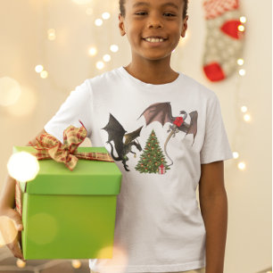 T-shirt Dragon de Noël Mythique Arbre de Vacances