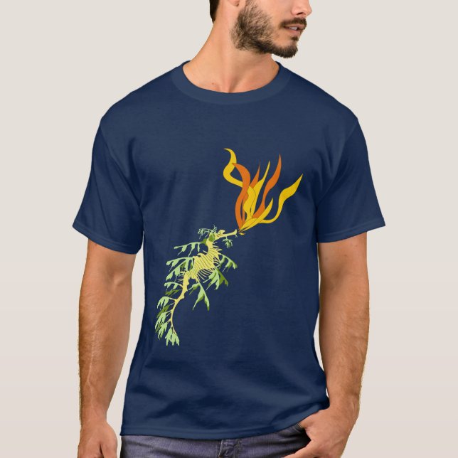 T-shirt Dragon de respiration de mer du feu (Devant)
