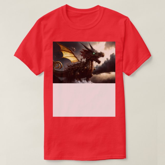 T-shirt Dragon De Steampunk À La Tempête (Design devant)