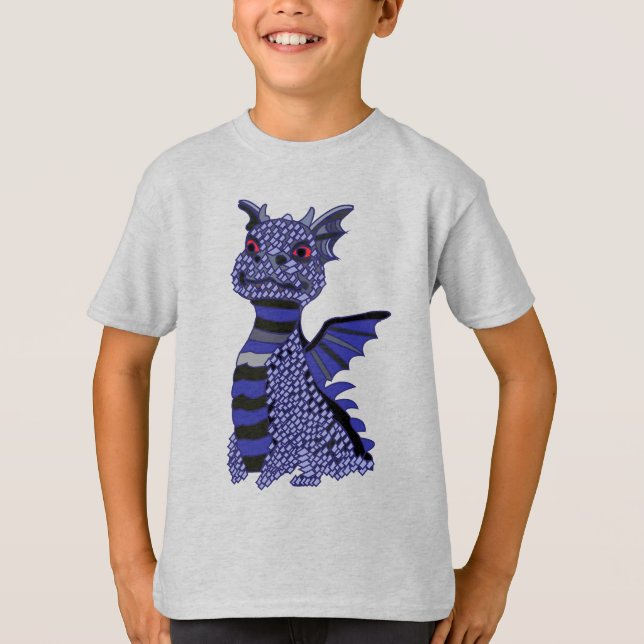 T-shirt Dragon Diamant Bleu Enfants (Devant)