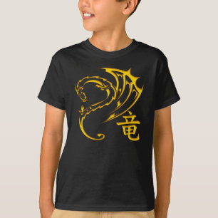 T-shirt Dragon d'or avec le symbole de kanji
