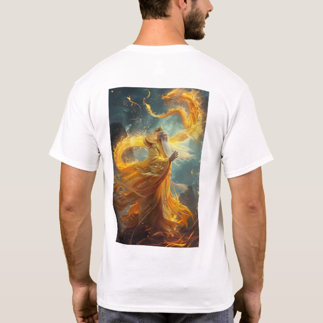 T-shirt dragon d'or chinois (Dos)