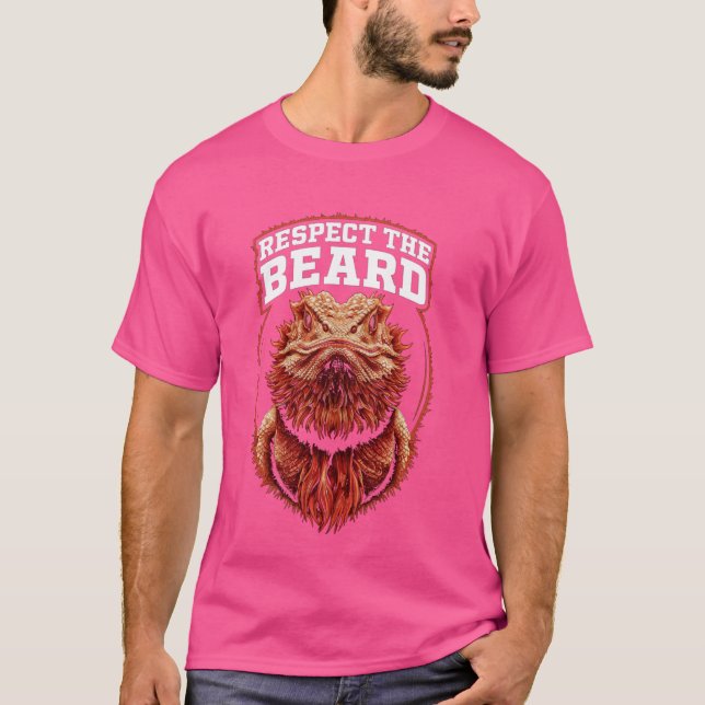 T-shirt Dragon Drôle Respecte Le Lizard De Barbe Et (Devant)