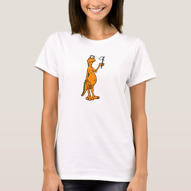 T-shirt Dragon édenté idiot avec le drapeau blanc mignon (Devant)