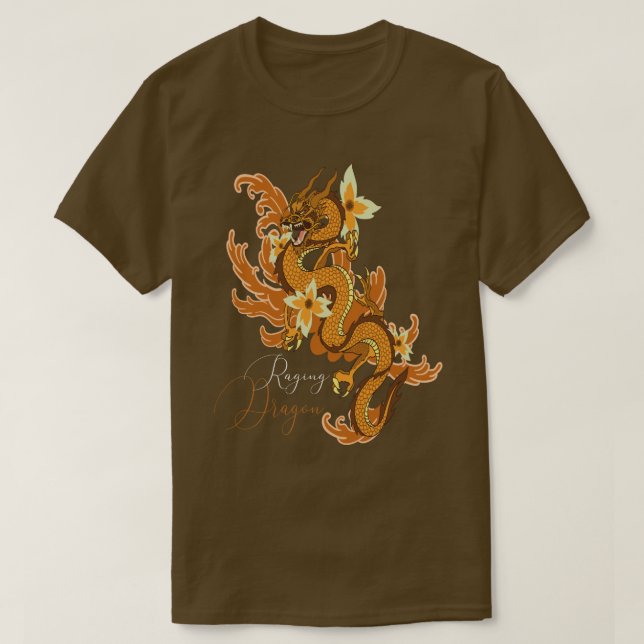 T-shirt Dragon en rage japonais (Design devant)