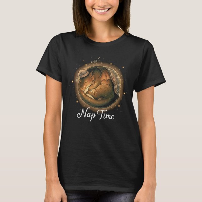 T-shirt Dragon Enveloppé pour une Sieste - Créature Fantas (Devant)