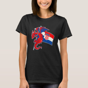 T-shirt Dragon Épique Avec Drapeau Croate  Croate