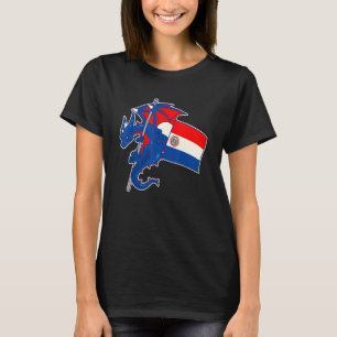 T-shirt Dragon Épique Avec Drapeau Paraguayen Paraguayen
