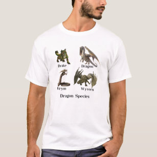 T-shirt Dragon Espèces Types Wyvern Dram Wrym