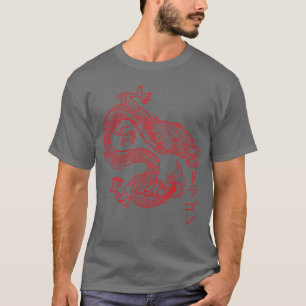 T-shirt Dragon Esthétique Japonais Rouge okyo Asiatique Vi