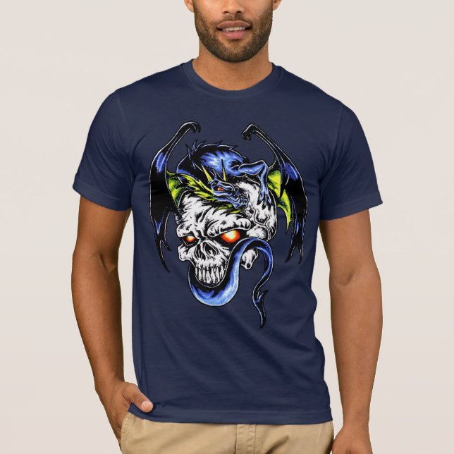 T-shirt Dragon et crâne (Devant)