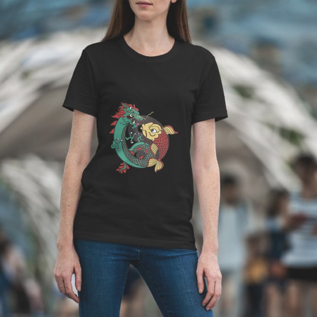 T-shirt Dragon Et Poisson Yang (Créateur téléchargé)